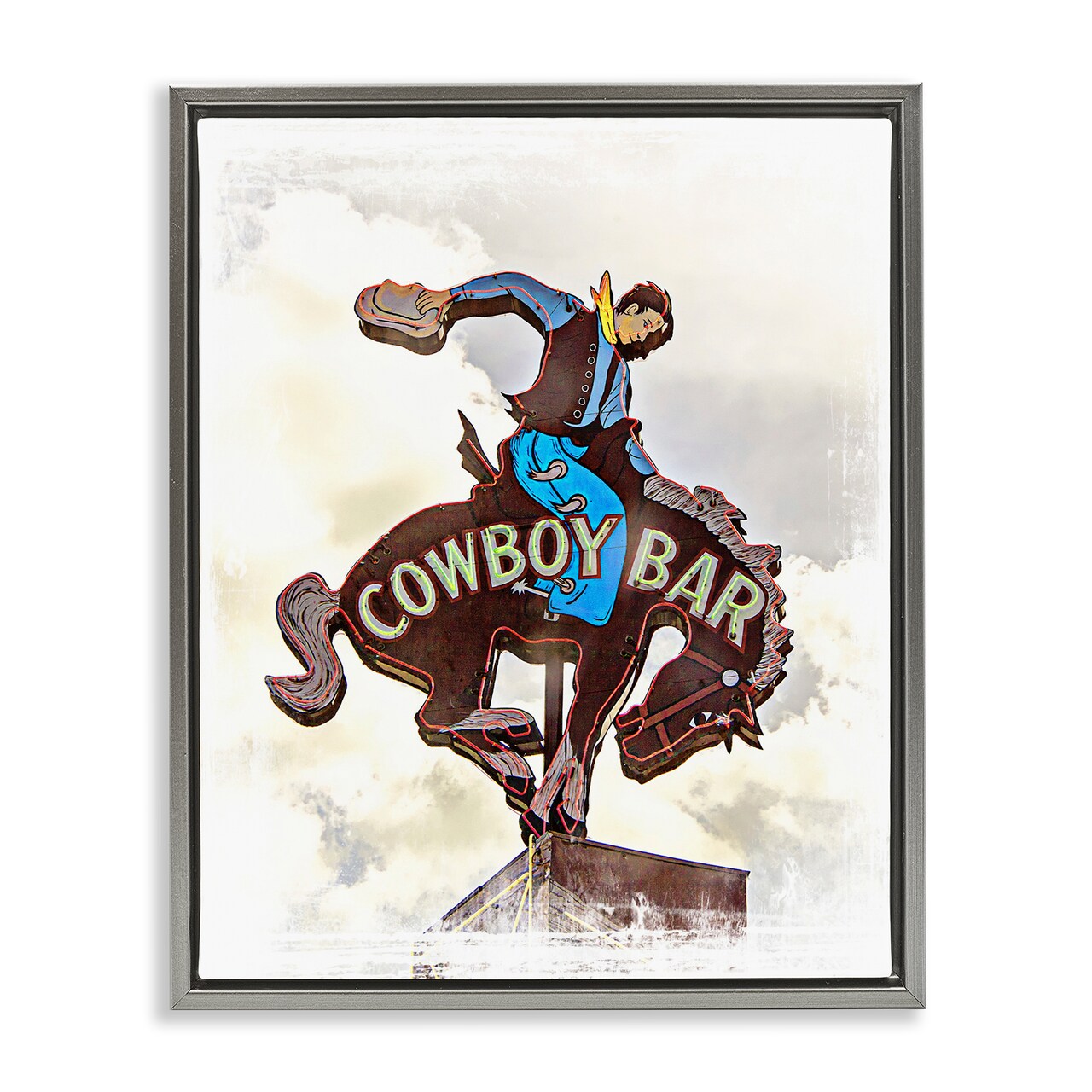 Stupell Industries Cowboy Bar Sign Floating Frame By Jadei Graphics